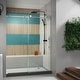 preview thumbnail 12 of 15, DreamLine Enigma-X 56-60 in. W x 76 in. H Fully Frameless Sliding Shower Door - 56" - 60" W Polished Stainless Finish