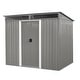 preview thumbnail 4 of 6, 8x 6ft Patio Grey Metal Storage with Lockable Sliding Doors