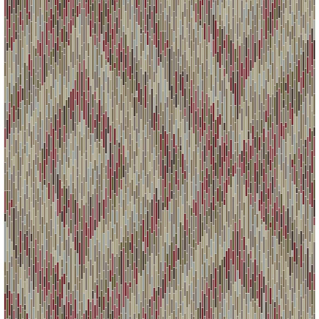 A-Street Prints Ethereal Red Ogee Wallpaper