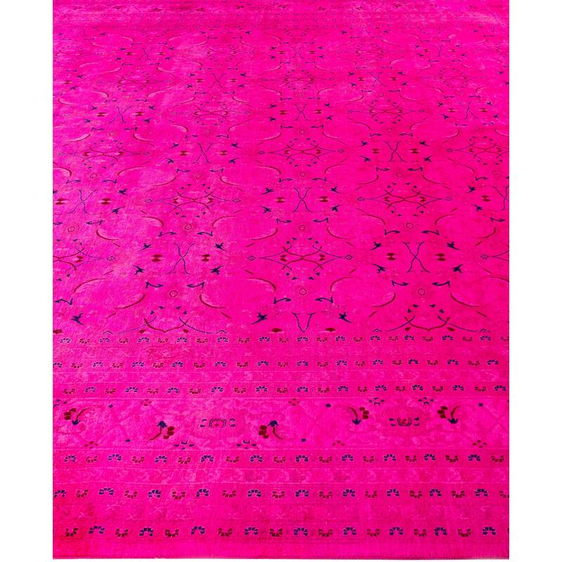 Overdyed One-of-a-Kind Hand-Knotted Area Rug - Pink - 10' 1" x 13' 10"