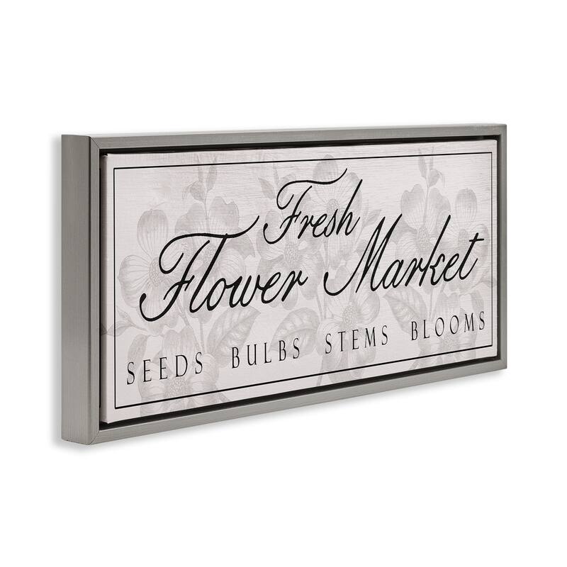 Stupell Vintage Fresh Flower Market Framed Floater Canvas Wall Art Design By Lil' Rue
