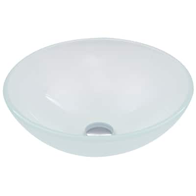 VIGO Giovanni 17"L x 17"W x 6"H Glass Round Vessel Bathroom Sink