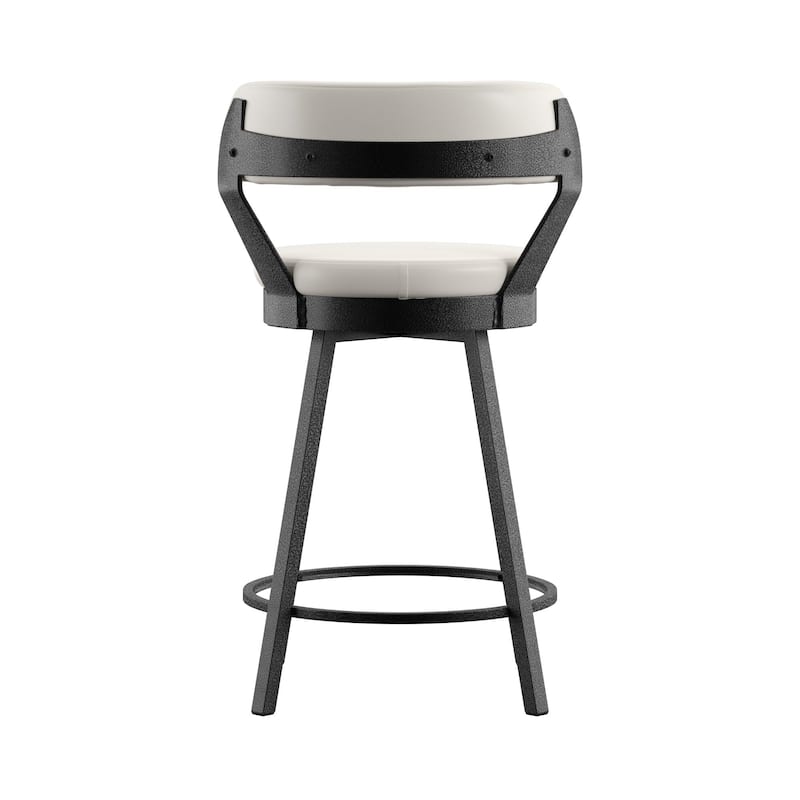 Harley Faux Leather Graphite Grey Metal Swivel Stools (Set of 2) by iNSPIRE Q Modern