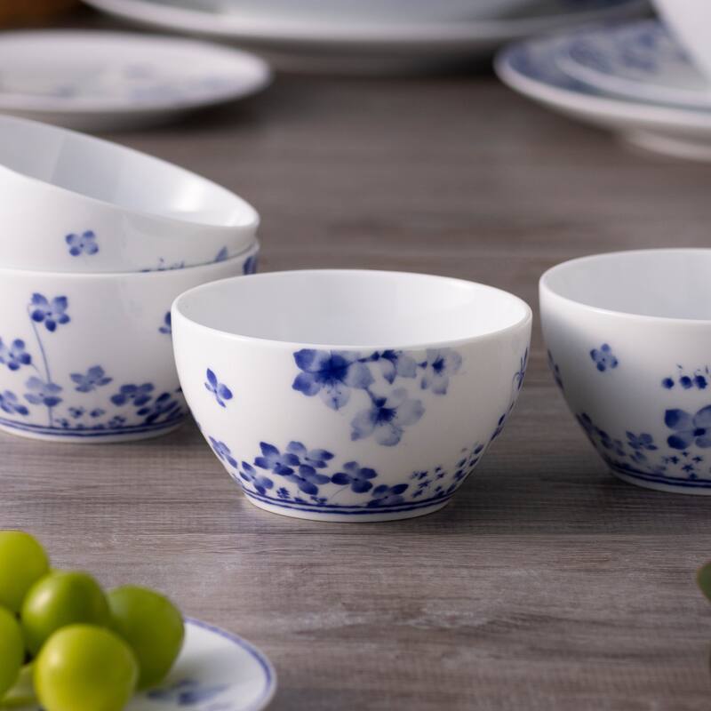 Bloomington Road Blue Set of 4 Mini Bowls, 4-1/4", 10 oz.
