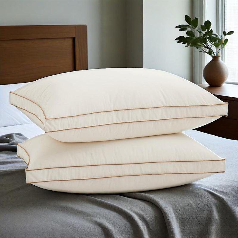 300TC Organic Cotton White Down Bed Pillow Medium Firm