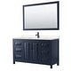 preview thumbnail 47 of 71, Daria 60 Inch Single Vanity, Cultured Marble Top, 58 Inch Mirror Dark Blue, Black Trim, Carrara Cultured Marble Top