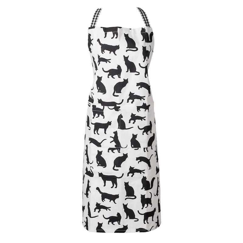 Design Imports Pet Print Chef Kitchen Apron - Black Cat