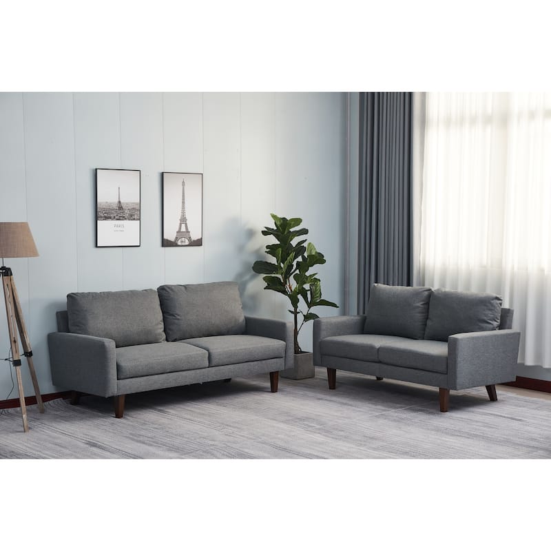 Linen 2 Piece Loveseat and Sofa Living Room Set