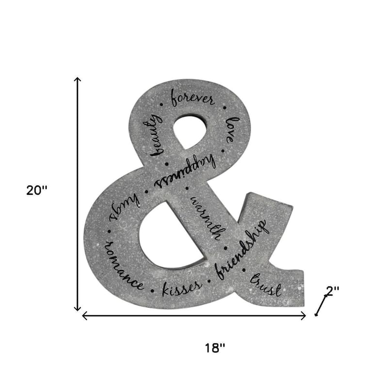 HomeRoots 20" X 18" Black And Gray Galvanized Metal Ampersand Hanging Wall Decor