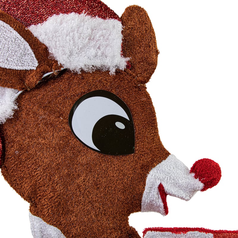 36" LED Rudolph Reindeer Crossing Outdoor Christmas Sign Decoration - Brown