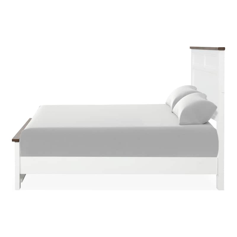 Furniture of America Althea Modern Farmhouse 2-Piece Wood Kids Panel Bed and Nightstand Set