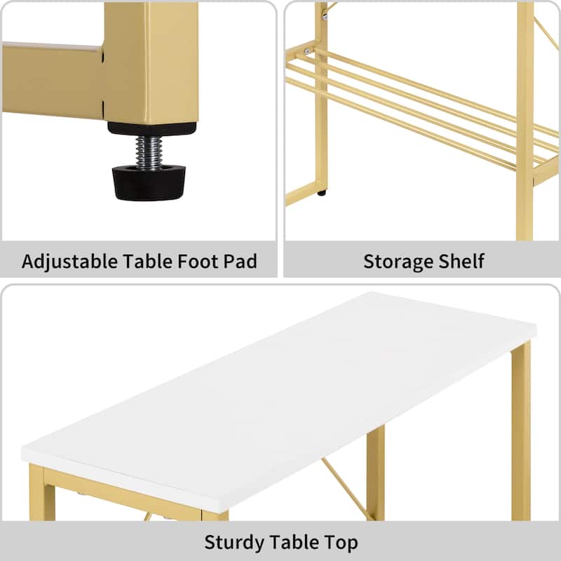 Narrow Side Table with Shelf, 25-inch Tall End Table for Small Space