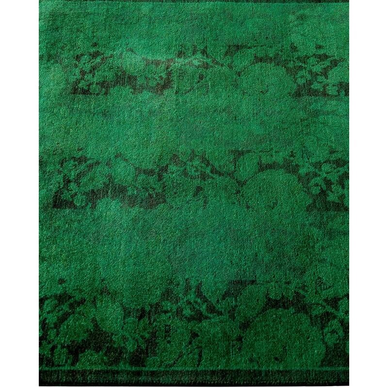 Contemporary Overdyed Wool Hand Knotted Runner - 2' 8" x 9' 8"