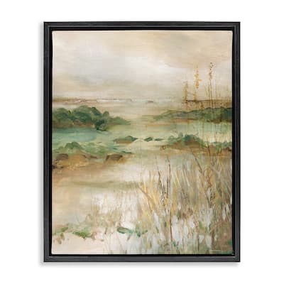 Stupell Abstract Marshland Pond Framed Floater Canvas Wall Art Design By Carol Robinson