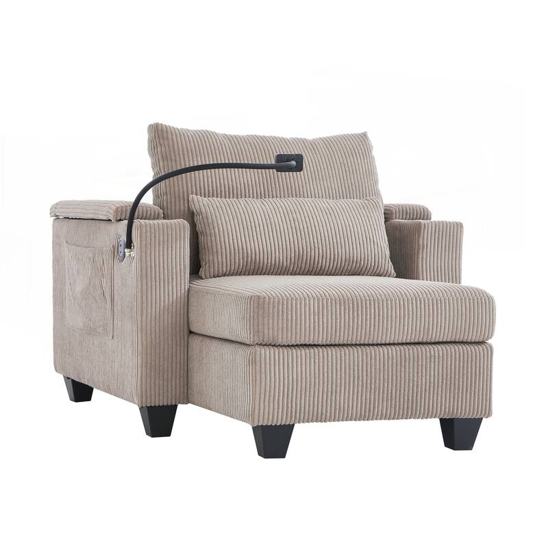Sofa Chair Sofa Bed Corduroy Sleeper Sofa with USB Ports