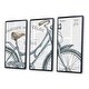 preview thumbnail 2 of 10, Designart 'Paris France Bicycles III' Traditional Framed Art Prints Set of 3 - 4 Colors of Frames