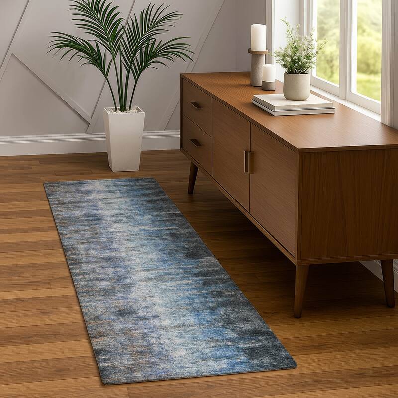 Machine Washable Indoor/ Outdoor Contemporary Ombre Chantille Rug