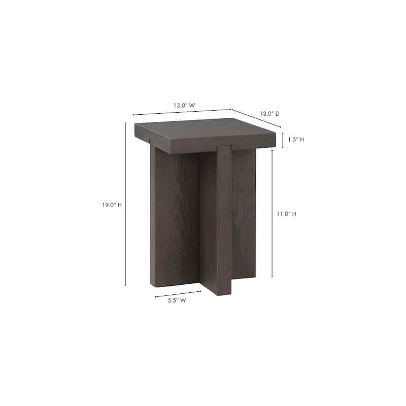 Aurelle Home Foane Modern Solid Oak Dado Side Table