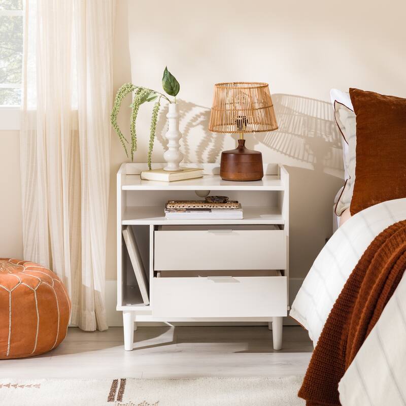 Middlebrook Modern Gallery Top Solid Wood Nightstand