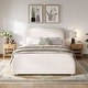 preview thumbnail 34 of 40, Christopher Knight Home - Thalassa Linen Bed Frame with Curved Headboard and Solid Wood Legs