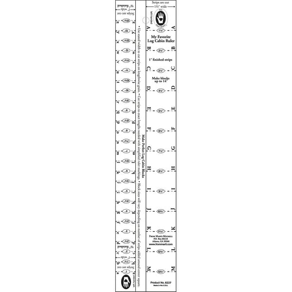 Marti Michell Log Cabin Ruler 1-Inch to 2-Inch