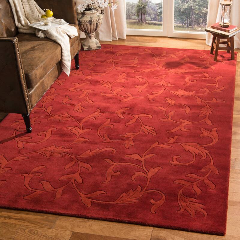 SAFAVIEH Handmade Impressions Jayda Modern Wool Rug - 5'  x  8' - Red - Runner/Rectangle