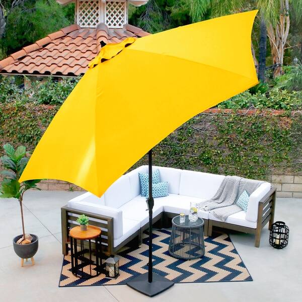 astella 11'rd tilting aluminum patio umbrella Astella Aluminum 11ft Crank Open Push Button Tilt Outdoor Patio Umbrella -  Bed Bath & Beyond