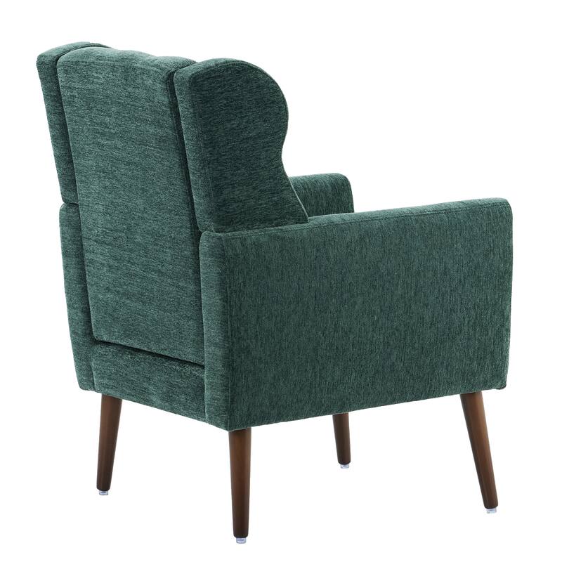 Modern Accent Chair Upholstered Foam Filled Living Room Chairs Comfy Reading Chair Green)