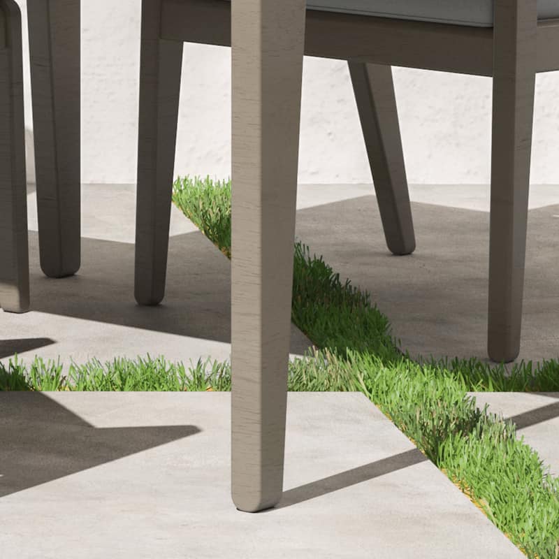 Sustain Gray Wood Outdoor Dining Table and Four Armchairs - 40" x 30" x 40"