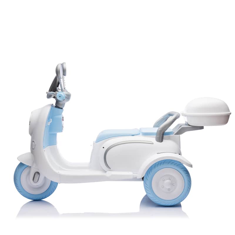 Kids Electric Car Ride-On Car Blue 2-Seater Ride-On Toy with Bluetooth Music