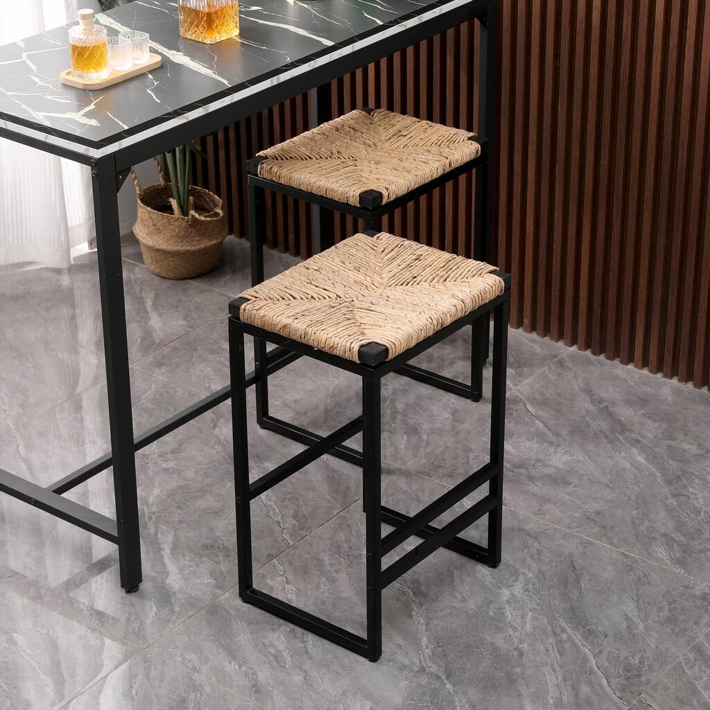 Water Hyacinth Woven Bar Stools