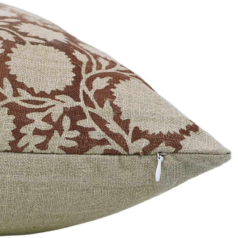 Linen Farmhouse Block print pillow Cover - Rajat