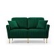 preview thumbnail 50 of 51, 2 Piece Living Room Sofa Set, Velvet Upholstered, Solid Manufactured Frame, Reversible Cushions, Metal Feet, Flared Armrests