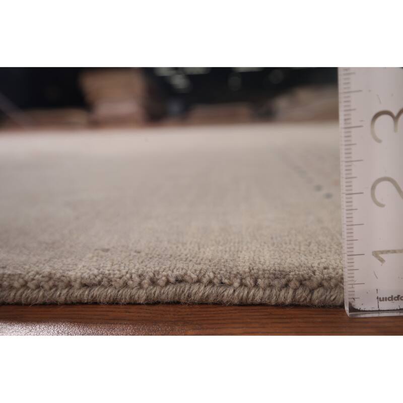 Gabbeh Oriental Area Rug Hand-Knotted Beige Tribal Wool Carpet - 6'7"x 9'9"
