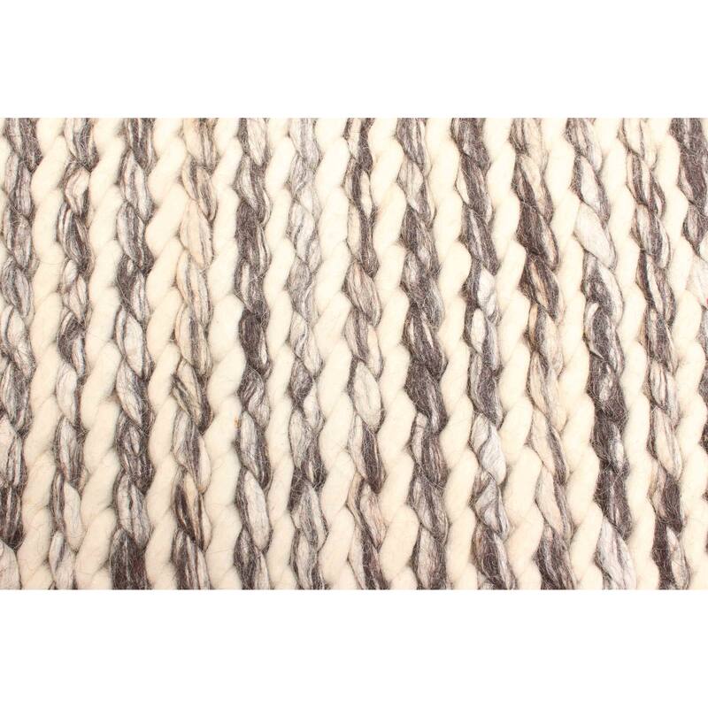 ECARPETGALLERY Braid weave Sienna Cream Wool Rug - 4'10 x 7'9