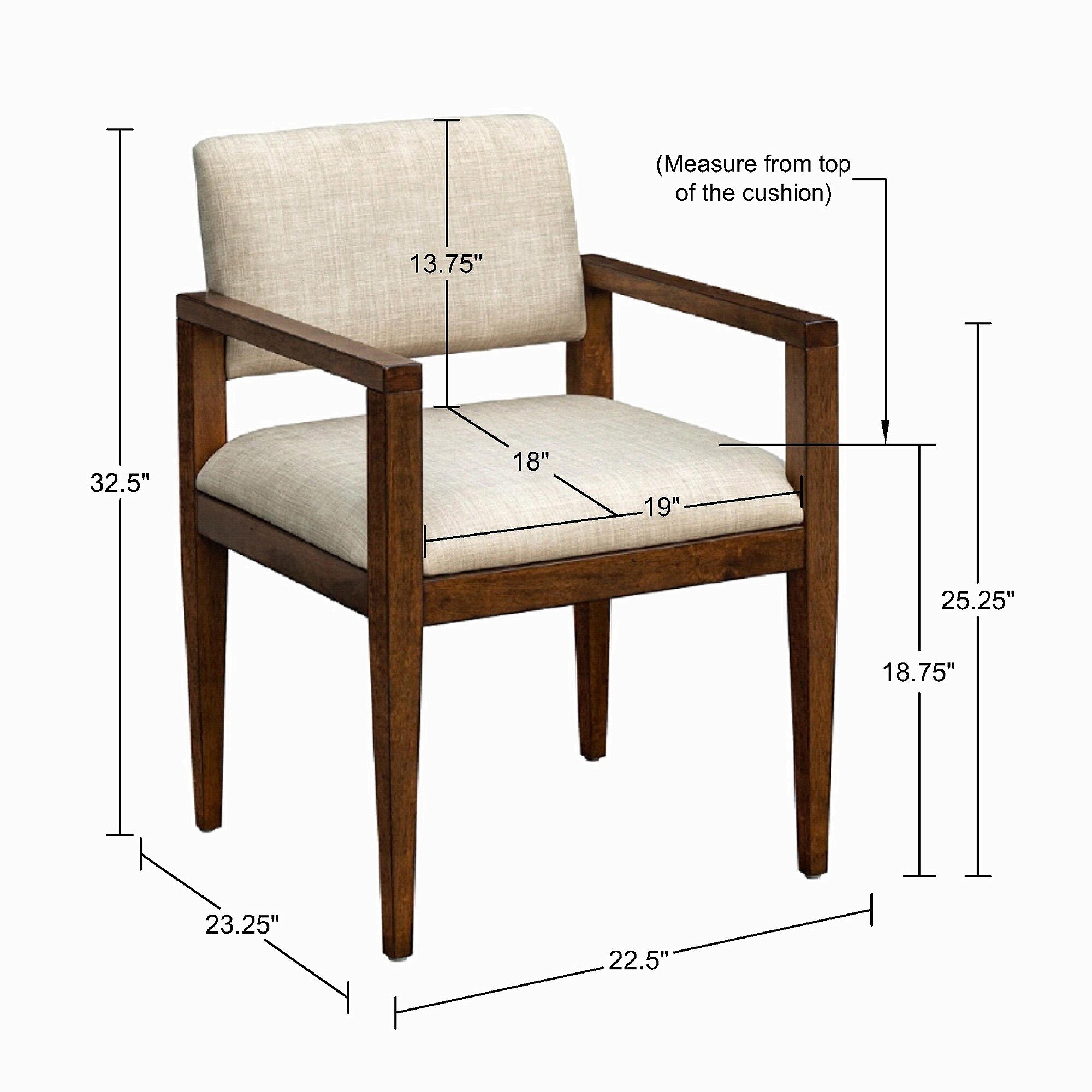 Upholstered Dining Chairs with Arms,Set of 2 - Beige - Bed Bath