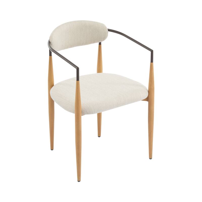 Modern Industrial Elmore Upholstered Dining Chairs (Set of 2) with Iron Frame by Christopher Knight Home