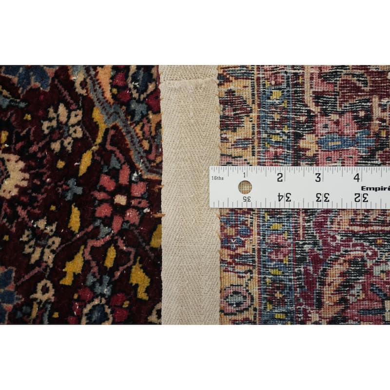 Hand Knotted Oriental 100% Wool Carpet Traditional Floral Red Mashad Area Rug - 5' 9'' X 4' 4''