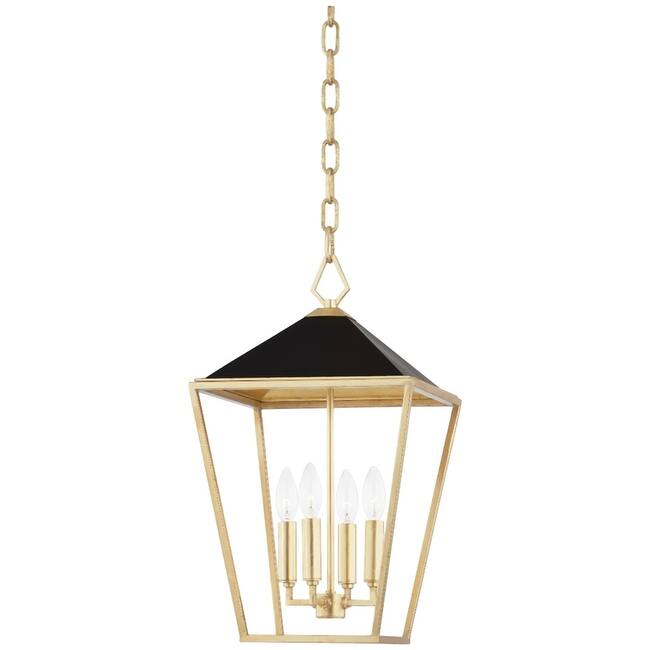 Hudson Valley Lighting 5713 Paxton 4 Light 12" Wide Taper Candle - Gold Leaf / Black