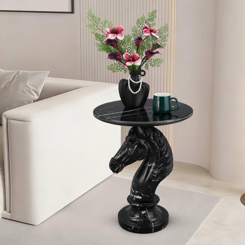 Horse Head Accent Table Animal Statue End Tables Livingroom