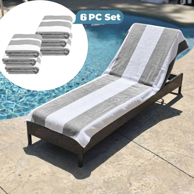 Superior Cabana Cotton Towel/ Chaise Lounge Chair Cover