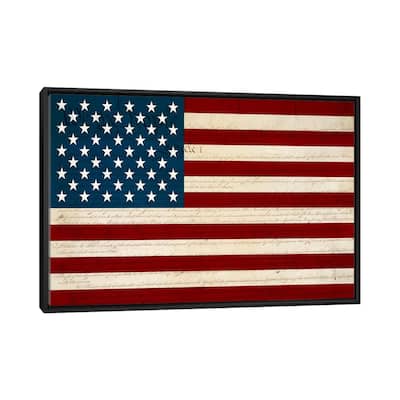 iCanvas "USA Flag (U.S. Constitution Background)" by iCanvas Framed Canvas Print