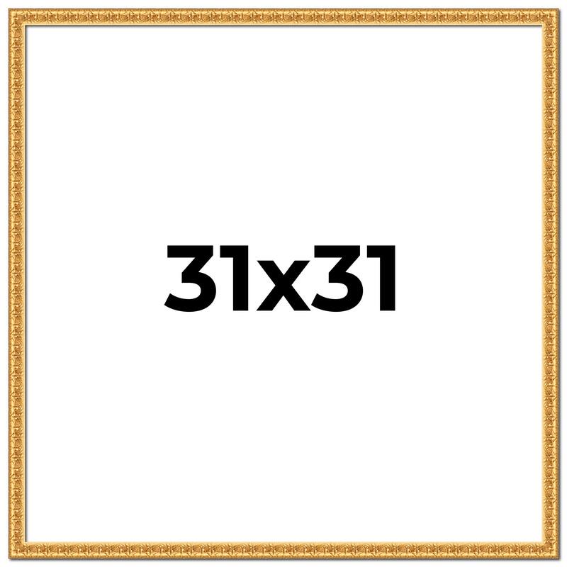 31x31 Frame Gold Real Wood Picture Frame Width 1 inches | Interior