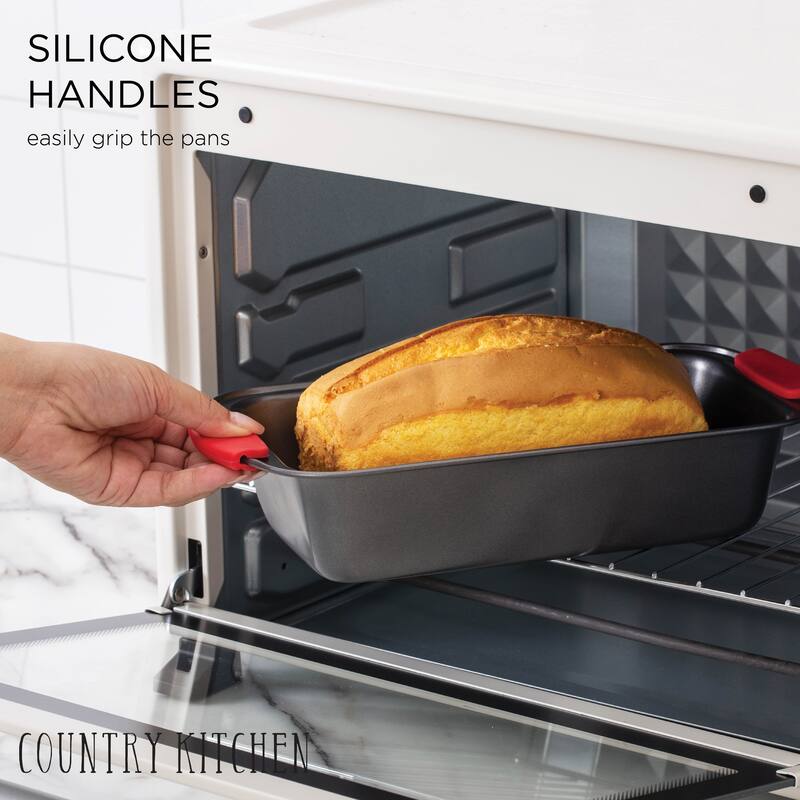 Country Kitchen Nonstick Stackable Bakeware Set - Durable, Easy Release Baking Set, Cream, 13 Pcs