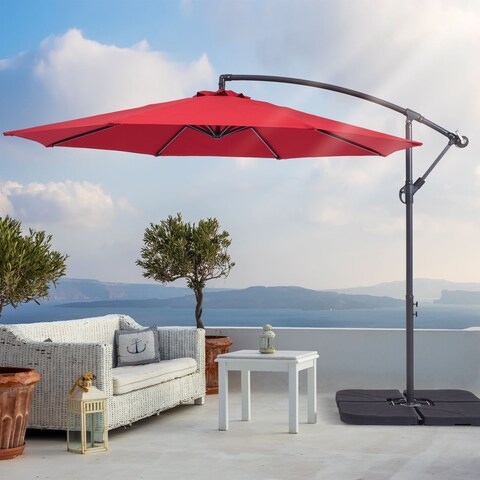 10ft. Offset Patio Umbrella Hanging Umbrella, Outdoor Patio Garden Market Umbrellas