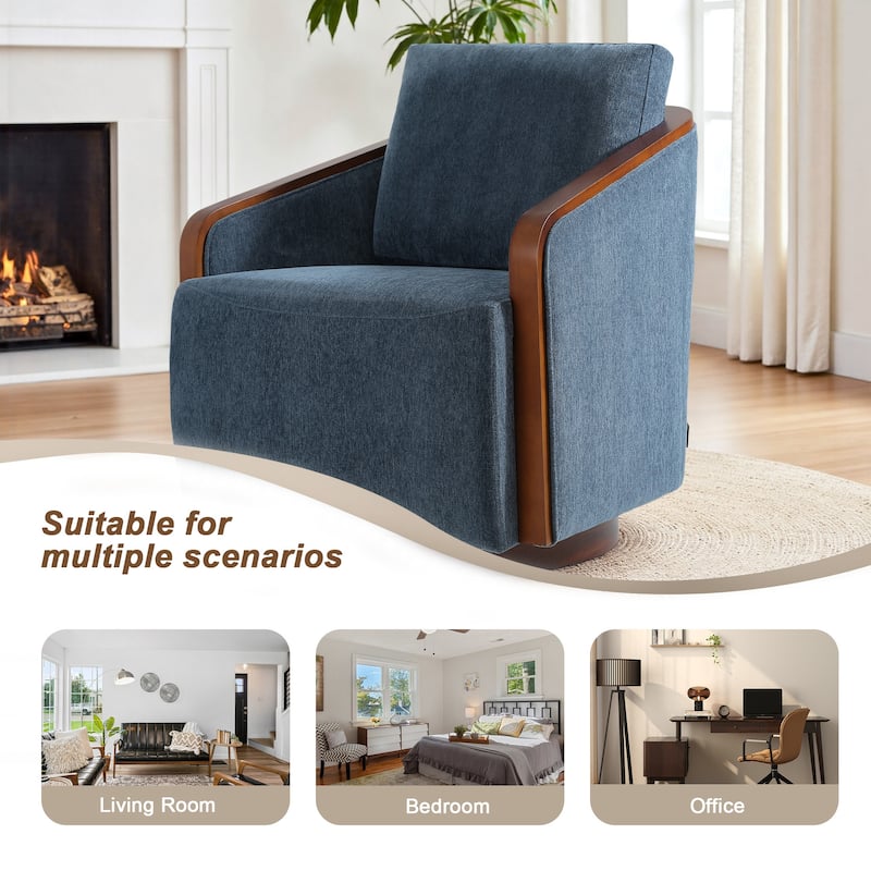 Modern Upholstered Swivel Accent Chair