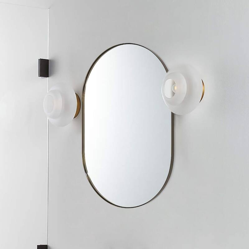 TEHOME Oba Oval Metal Wall Mirror