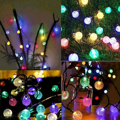 21.3ft 30LED Solar String Lights Multi-Color Waterproof，Crystal Ball