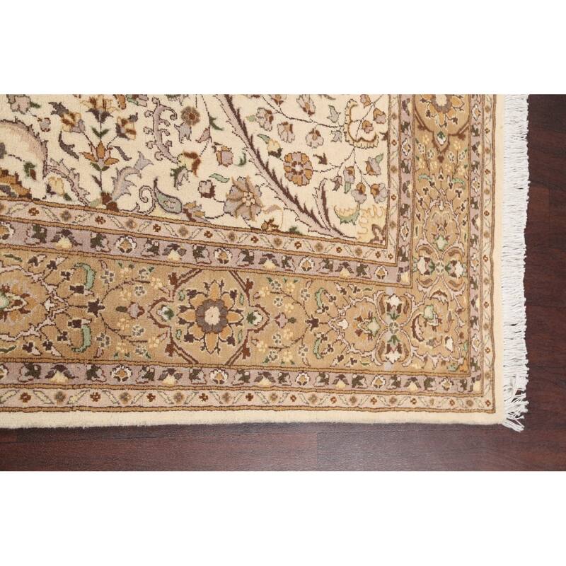 Floral Tabriz Oriental Wool Area Rug Hand-knotted Vegetable Dye Carpet - 6'0" x 9'2"