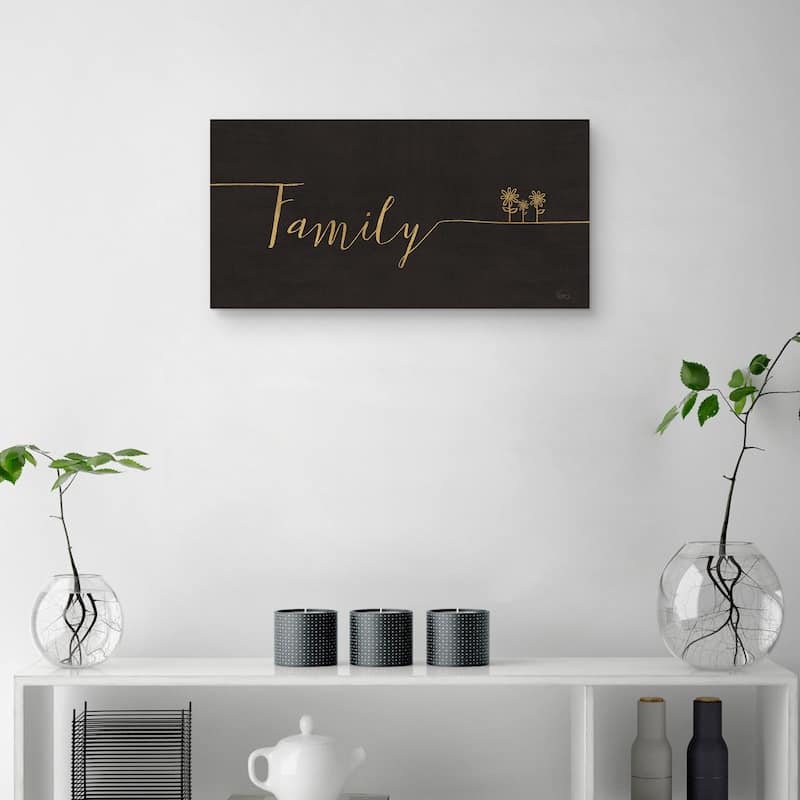 Underlined Thoughts IV Black Canvas Art Print